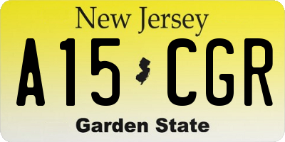 NJ license plate A15CGR
