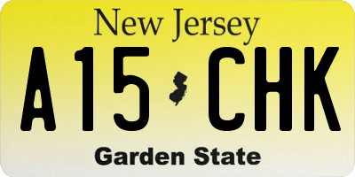 NJ license plate A15CHK