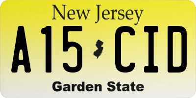 NJ license plate A15CID