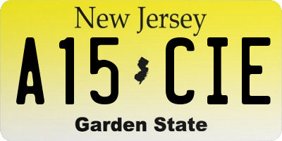 NJ license plate A15CIE