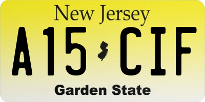 NJ license plate A15CIF