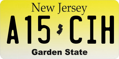 NJ license plate A15CIH