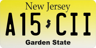 NJ license plate A15CII