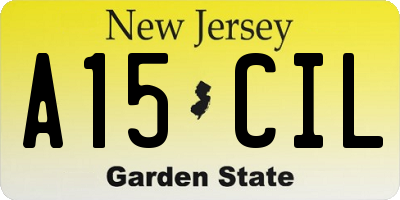 NJ license plate A15CIL