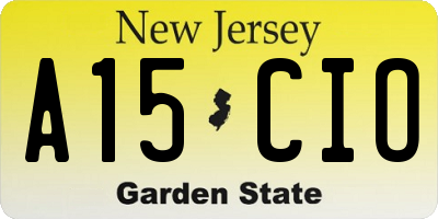 NJ license plate A15CIO