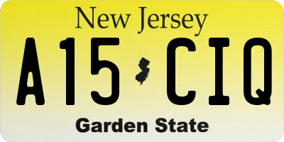 NJ license plate A15CIQ