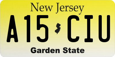 NJ license plate A15CIU