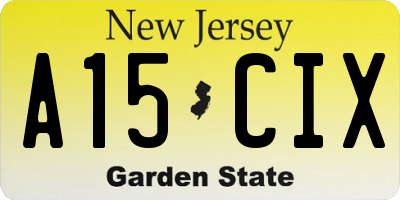 NJ license plate A15CIX