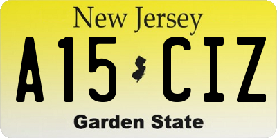 NJ license plate A15CIZ