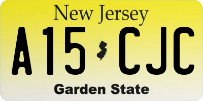 NJ license plate A15CJC