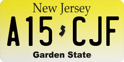 NJ license plate A15CJF