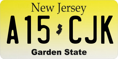 NJ license plate A15CJK