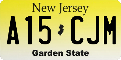 NJ license plate A15CJM