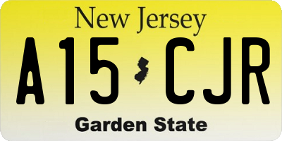 NJ license plate A15CJR