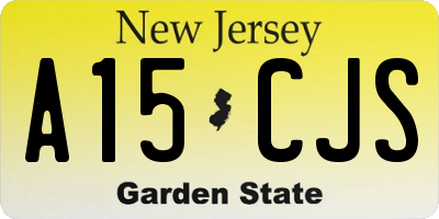 NJ license plate A15CJS