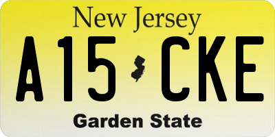 NJ license plate A15CKE