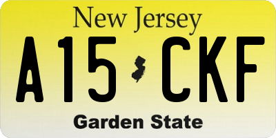 NJ license plate A15CKF