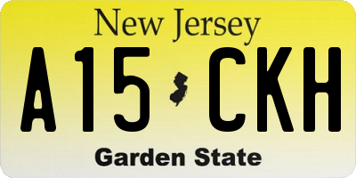 NJ license plate A15CKH