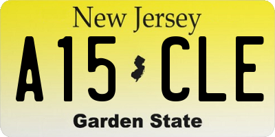 NJ license plate A15CLE