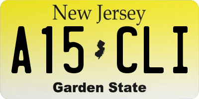 NJ license plate A15CLI