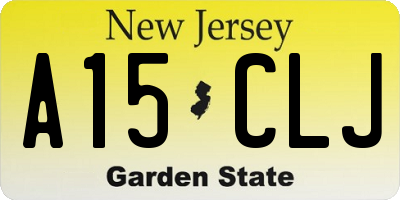 NJ license plate A15CLJ