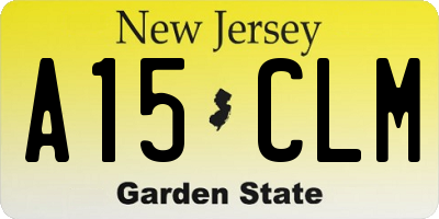 NJ license plate A15CLM