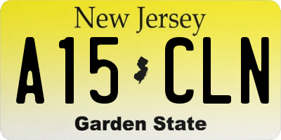 NJ license plate A15CLN