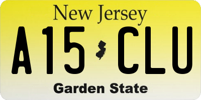 NJ license plate A15CLU