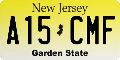 NJ license plate A15CMF
