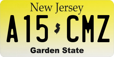 NJ license plate A15CMZ