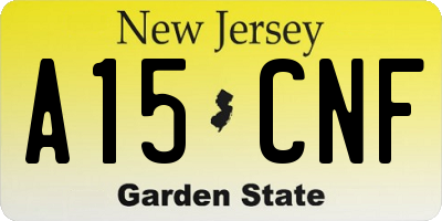 NJ license plate A15CNF