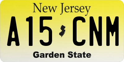 NJ license plate A15CNM