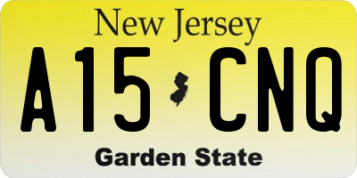 NJ license plate A15CNQ