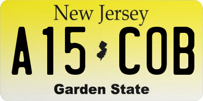NJ license plate A15COB