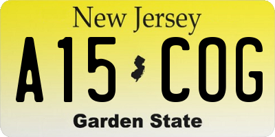 NJ license plate A15COG