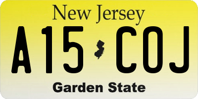 NJ license plate A15COJ
