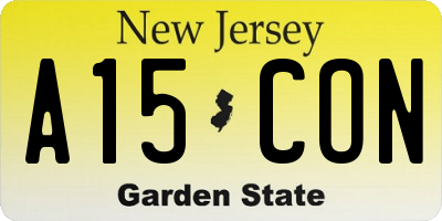 NJ license plate A15CON