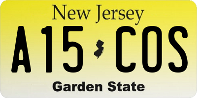 NJ license plate A15COS