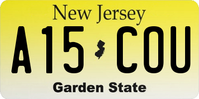 NJ license plate A15COU