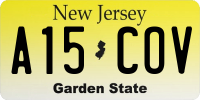 NJ license plate A15COV