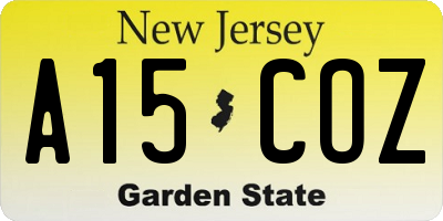NJ license plate A15COZ