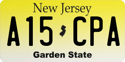 NJ license plate A15CPA