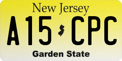 NJ license plate A15CPC