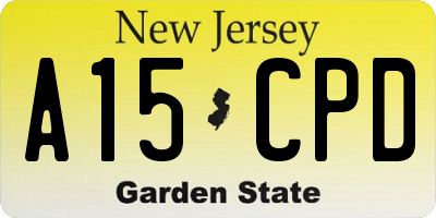 NJ license plate A15CPD