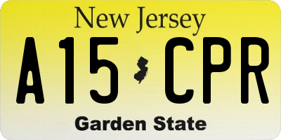 NJ license plate A15CPR