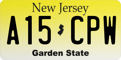 NJ license plate A15CPW