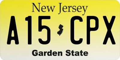 NJ license plate A15CPX