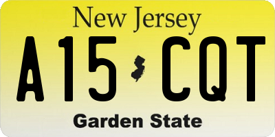 NJ license plate A15CQT