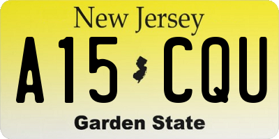 NJ license plate A15CQU