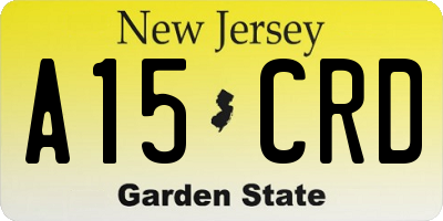 NJ license plate A15CRD